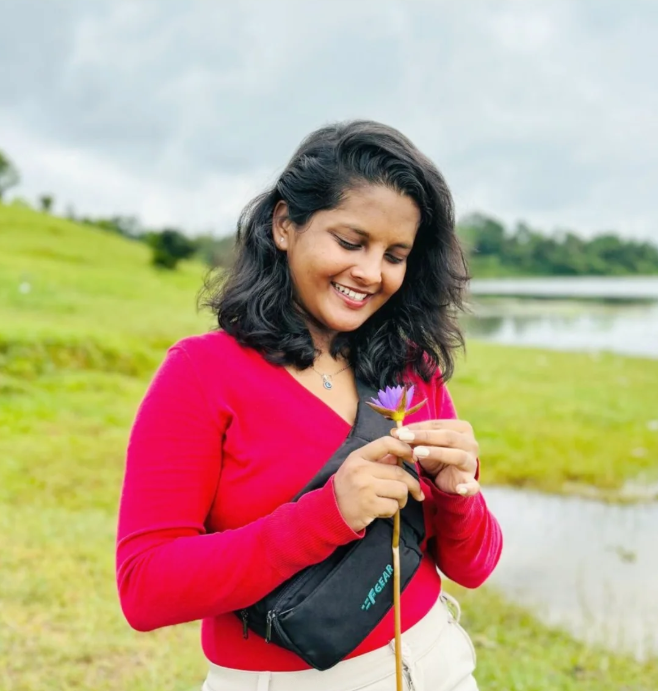 Riya with flower
